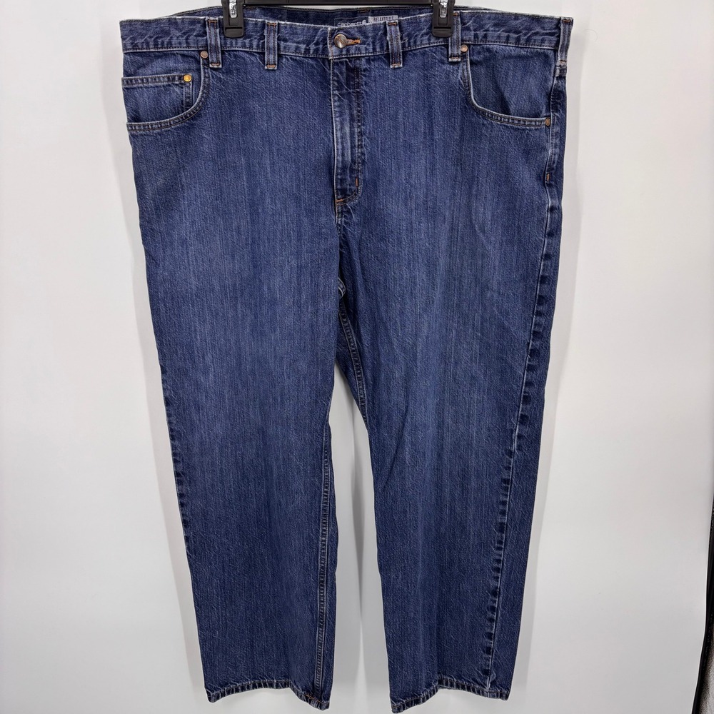 Carhartt Relaxed Fit Jeans Mens 46x30 Blue Excellent BD5119-M Denim Workwear